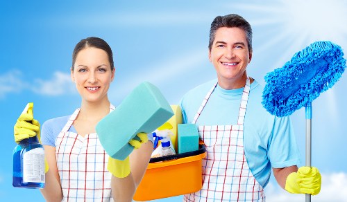 Bathroom move out cleaning with polished fixtures and tiles
